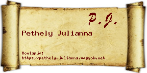 Pethely Julianna névjegykártya